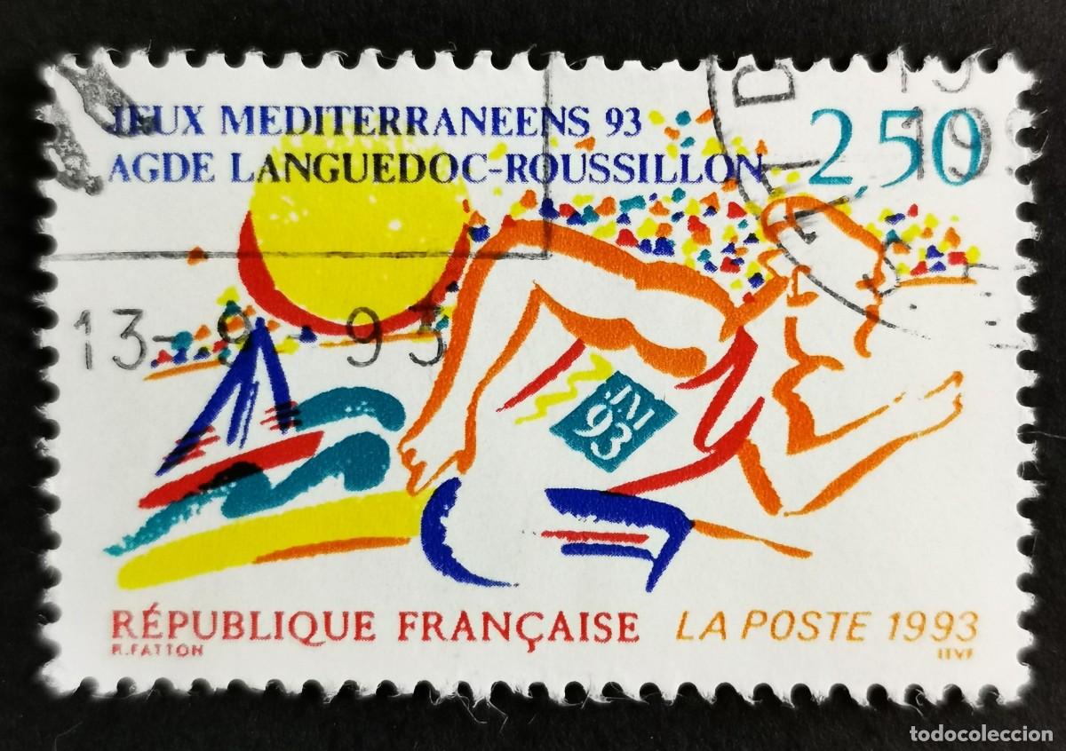 Sellos: Sello Francia 1993,Juegos Mediterr&aacute;neos: Agde Languedoc-Rosell&oacute;n, 2,50 F Michel: 2941