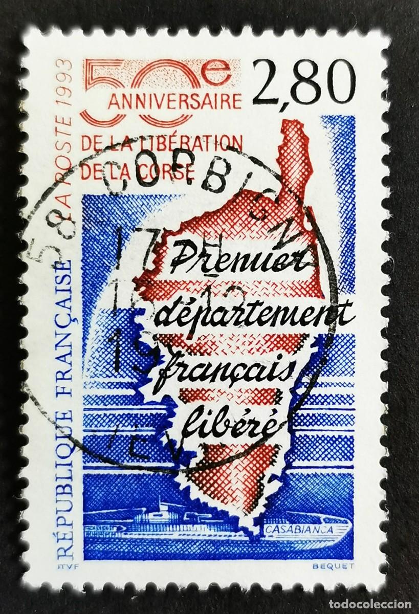 Sellos: Sello Francia 1993,Liberaci&oacute;n de C&oacute;rcega: Primer departamento franc&eacute;s liberado, 2,80 F Michel: 2974