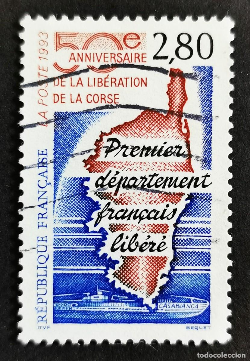 Sellos: Sello Francia 1993,Liberaci&oacute;n de C&oacute;rcega: Primer departamento franc&eacute;s liberado, 2,80 F Michel: 2974