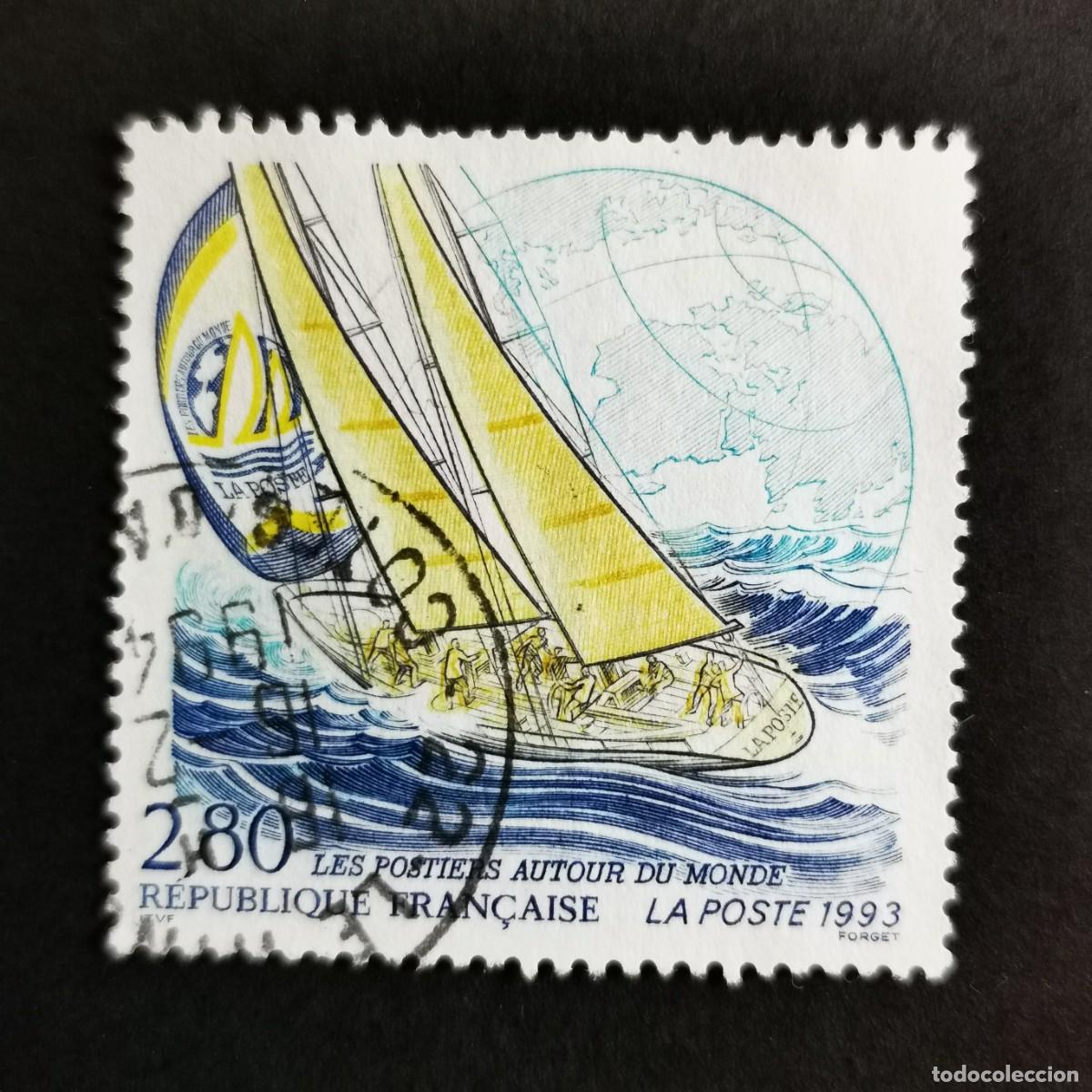 Sellos: Sello Francia 1993, La Poste&rdquo; and Globe, 2,80 F Michel: 2977