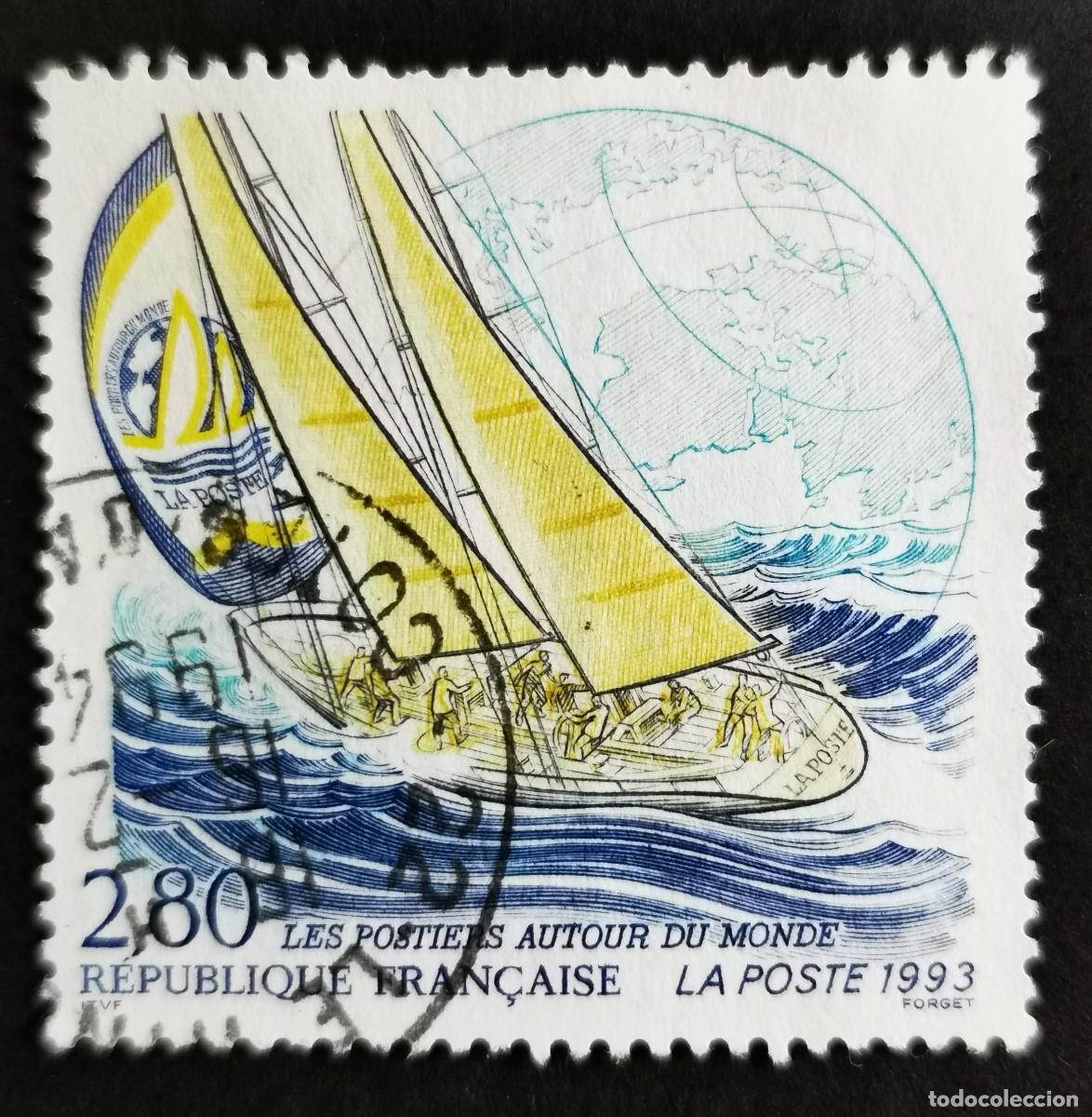 Sellos: Sello Francia 1993, La Poste&rdquo; and Globe, 2,80 F Michel: 2977