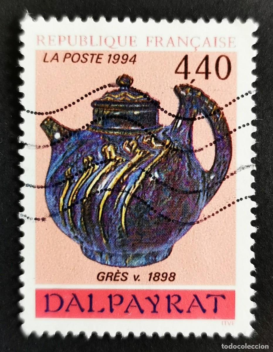 Sellos: Sello Francia 1994, Tetera de gres de Pierre-Adrien Dalpayrat, 1902, 4,40 F Michel: 3003