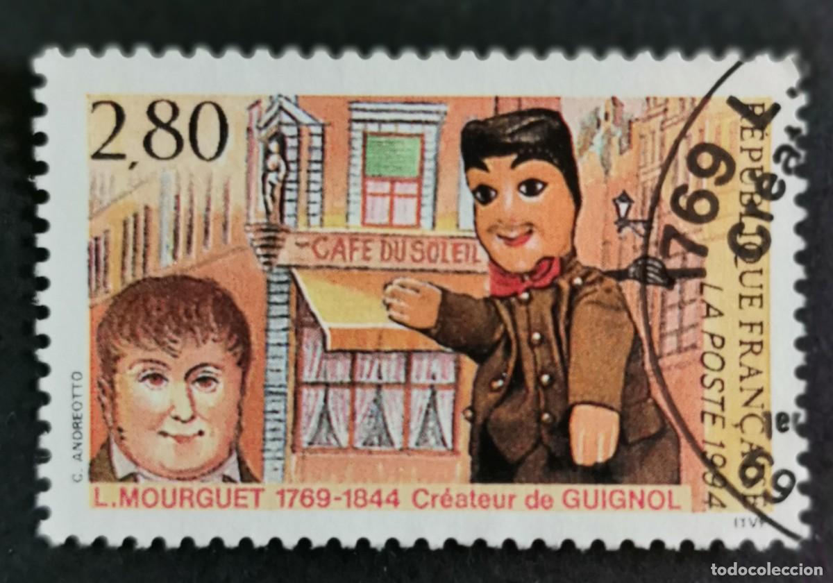 Sellos: Sello Francia 1994, Laurent Mourguet (1769-1844): creador del Guignol, 2,80 F Michel: 3008