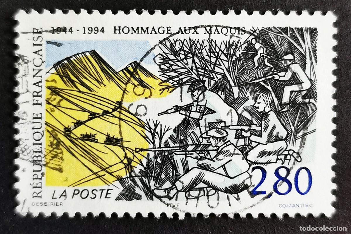 Sellos: Sello Francia 1994, Homenaje a los Maquis, 2,80 F Michel: 3019