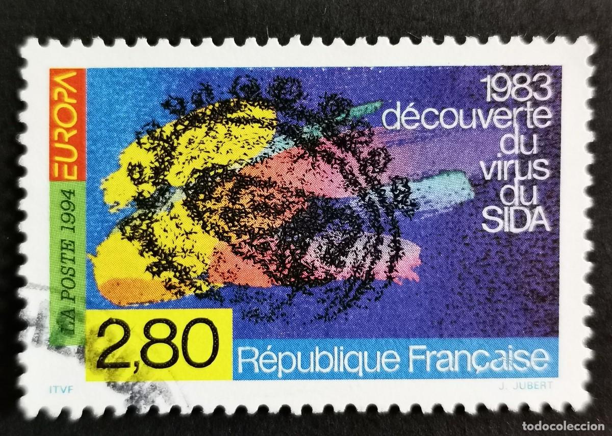 Sellos: Sello Francia 1994, CEPT 1983 Descubrimiento del virus del SIDA, 2,80 F Michel: 3021