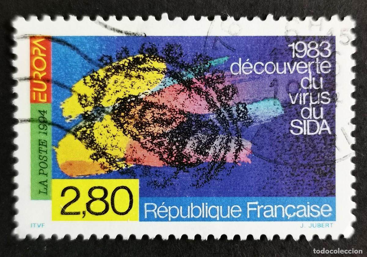 Sellos: Sello Francia 1994, CEPT 1983 Descubrimiento del virus del SIDA, 2,80 F Michel: 3021