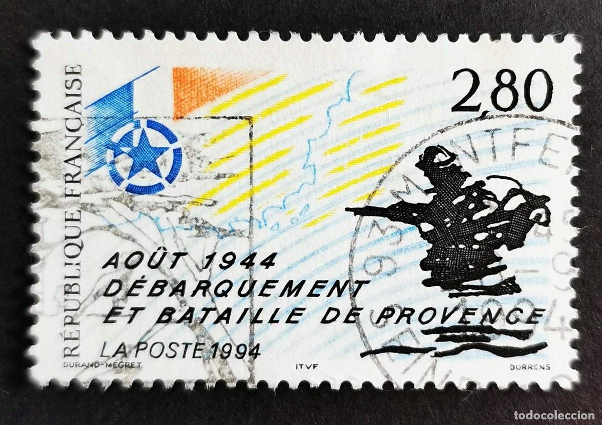 Sellos: Sello Francia 1994, Desembarco y batalla de Provenza, agosto de 1944, 2,80 F Michel: 3038
