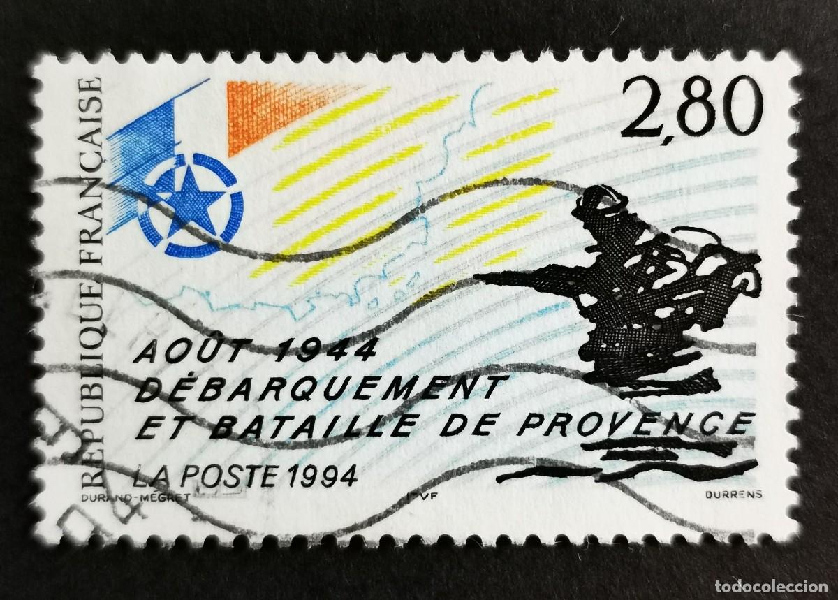 Sellos: Sello Francia 1994, Desembarco y batalla de Provenza, agosto de 1944, 2,80 F Michel: 3038