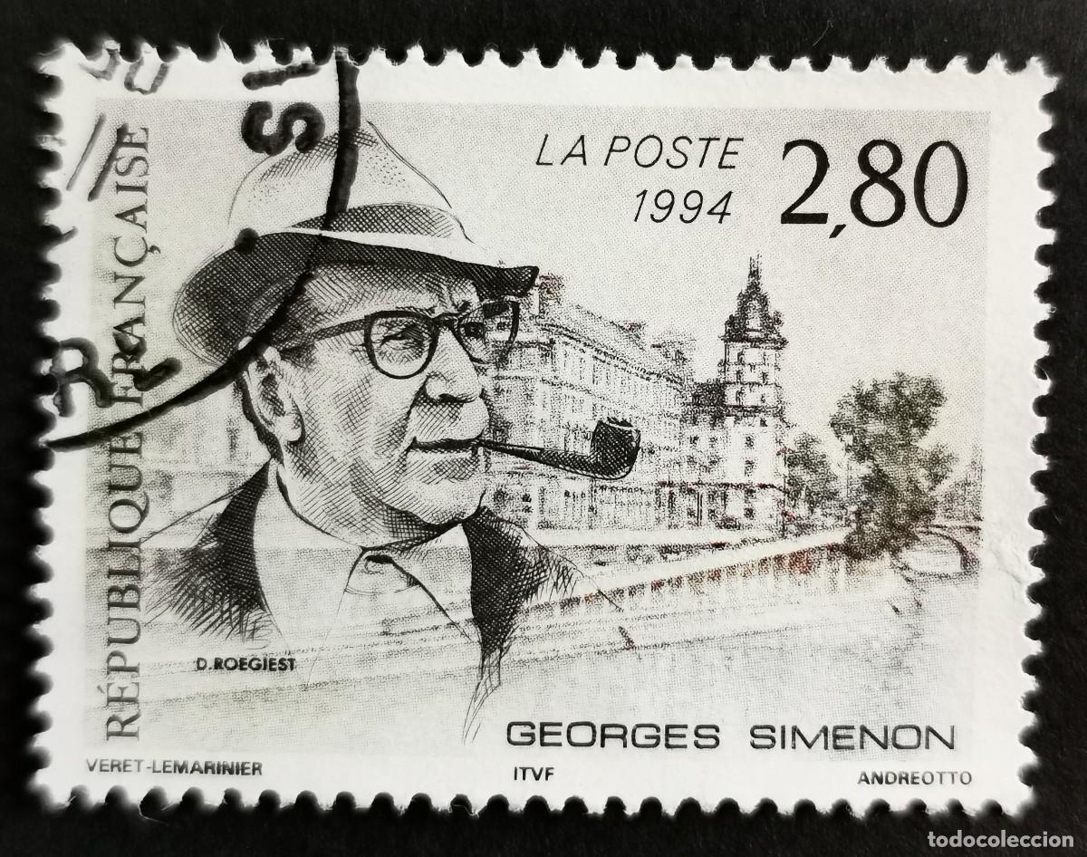Sellos: Sello Francia 1994, Quinto aniversario luctuoso de Georges Simenon (1903-1989), 2,80 F Michel: 3055