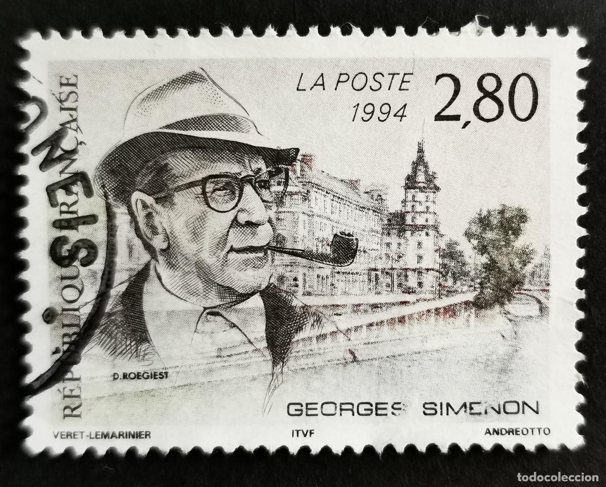 Sellos: Sello Francia 1994, Quinto aniversario luctuoso de Georges Simenon (1903-1989), 2,80 F Michel: 3055