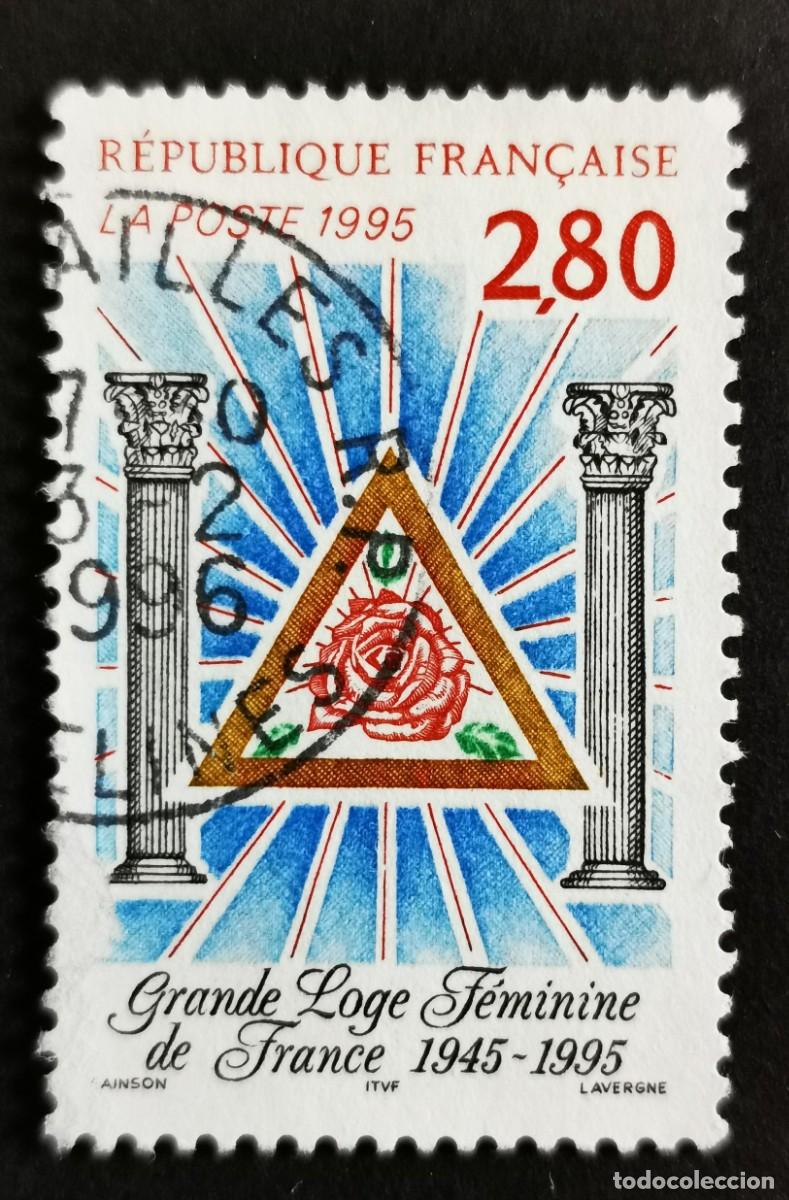 Sellos: Sello Francia 1995, Gran Logia Femenina de Francia 1945-1995, 2,80 F Michel: 3109