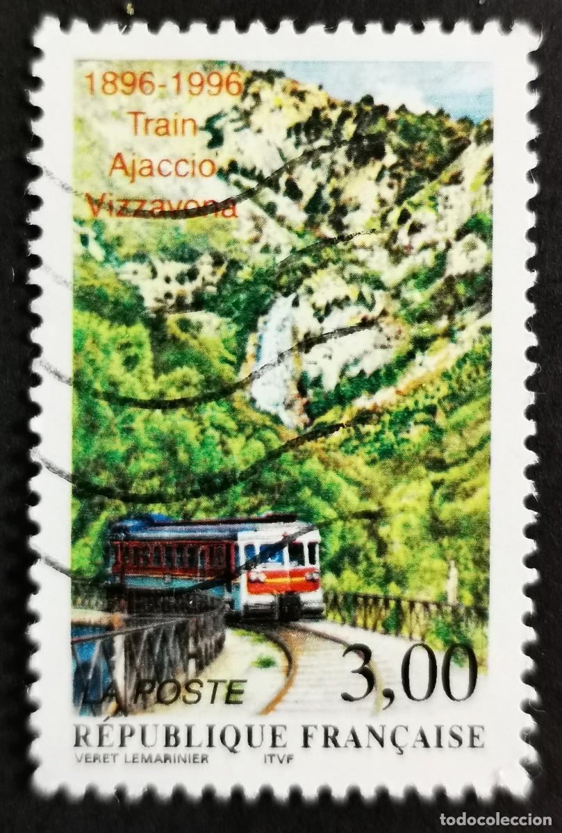 Sellos: Sello Francia 1996, Ferrocarril Ajaccio Vizzavona 1896-1996, 3,00 F Michel: 3163