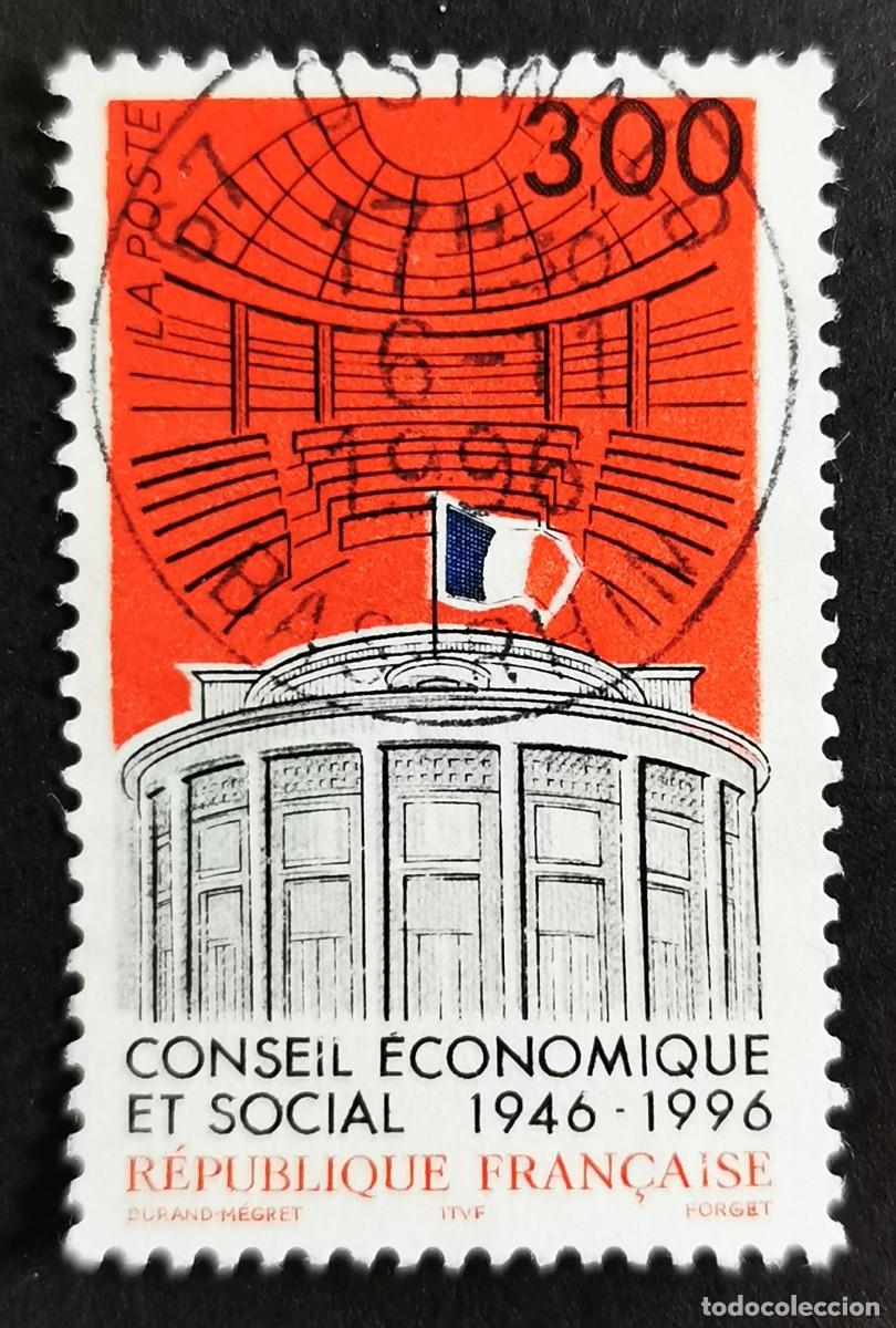 Sellos: Sello Francia 1996, 50&ordm; aniversario del Consejo Econ&oacute;mico y Social, 3,00 F Michel: 3176