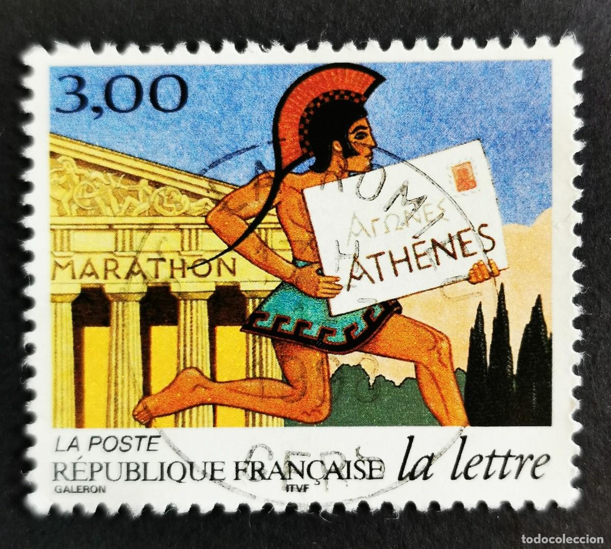 Sellos: Sello Francia 1998, La carta a trav&eacute;s del tiempo: corredor de marat&oacute;n, 3 F Michel: 3292