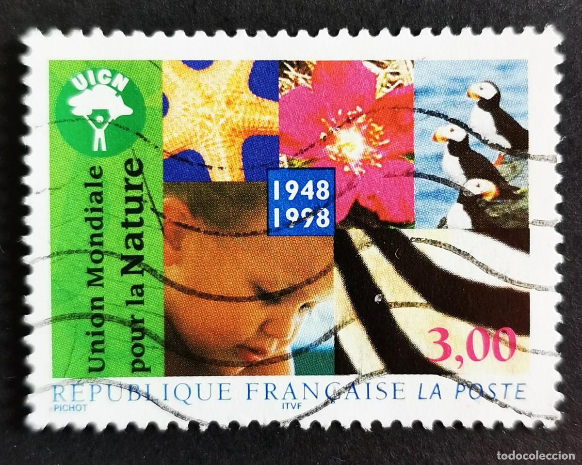 Sellos: Sello Francia 1998, 50&ordm; aniversario de la UICN, 3,00 F Michel: 3341