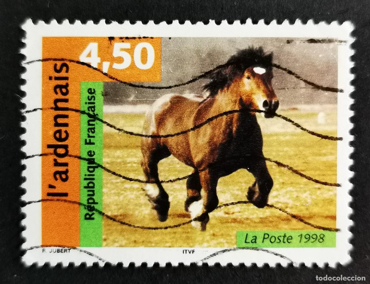Sellos: Sello Francia 1998, Caballo de las Ardenas (Equus ferus caballus), 4,50 F Michel: 3329