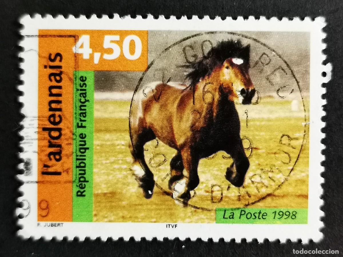 Sellos: Sello Francia 1998, Caballo de las Ardenas (Equus ferus caballus), 4,50 F Michel: 3329