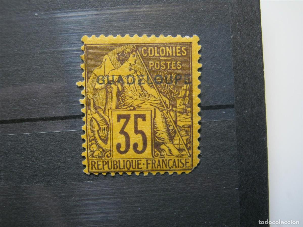Sellos: GUADALUPE COLONIA FRANCESA 1891 YVERT 23 MH* VALOR 100&euro;!