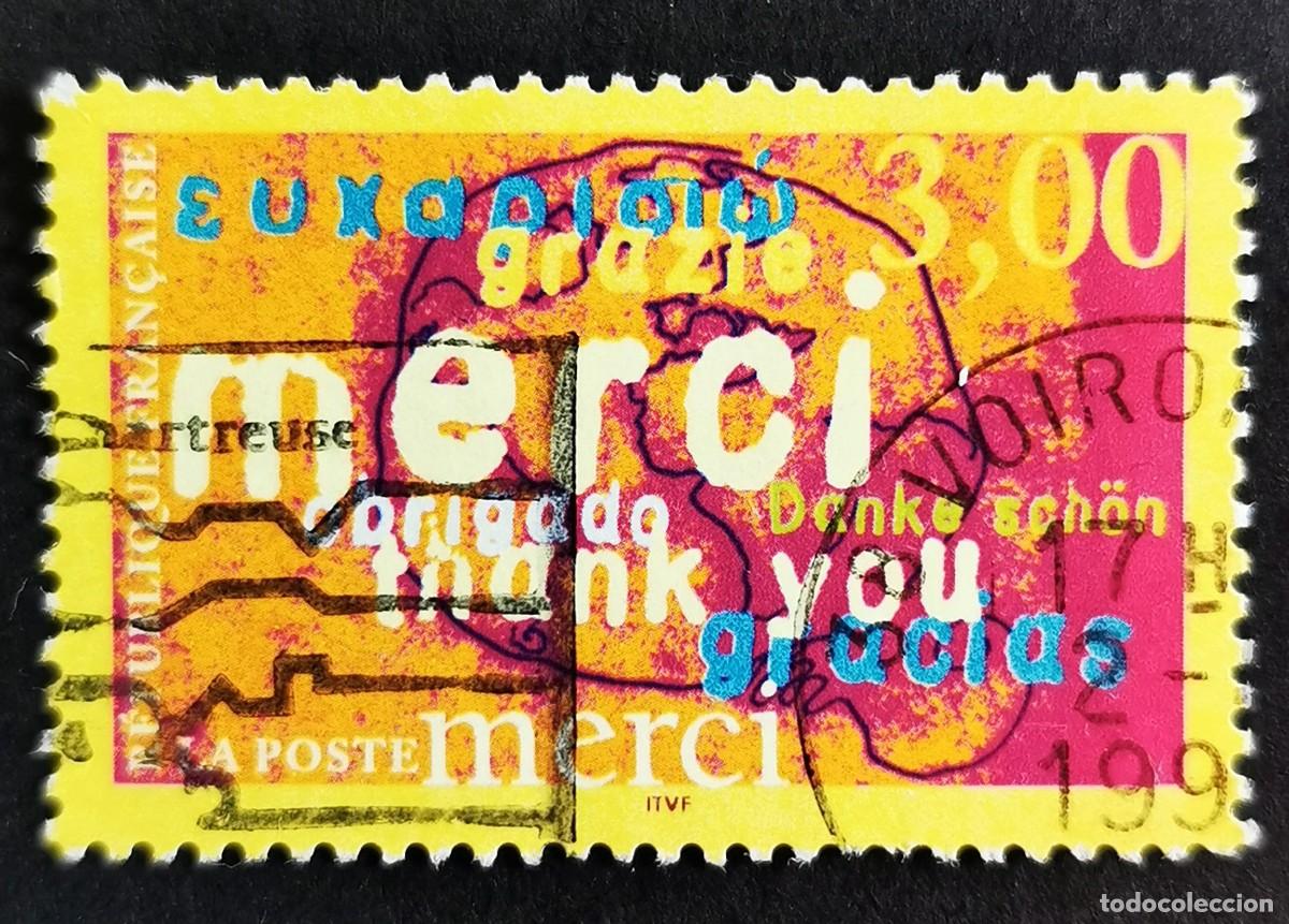 Sellos: Sello Francia 1999, Gracias Merci, 3,00 F Michel: 3372