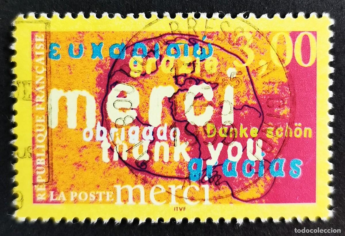 Sellos: Sello Francia 1999, Gracias Merci, 3,00 F Michel: 3372