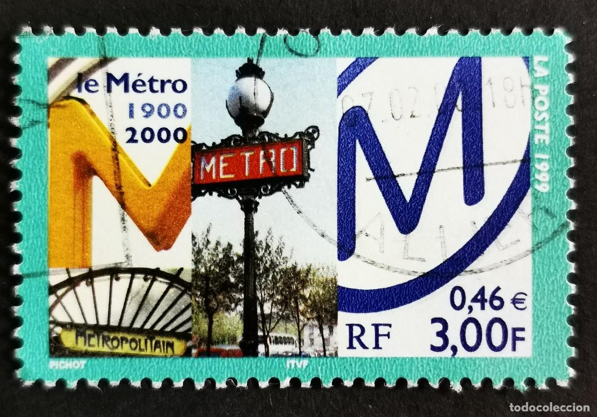 Sellos: Sello Francia 1999, Centenario del metro de Par&iacute;s, 3,00 F Michel: 3433