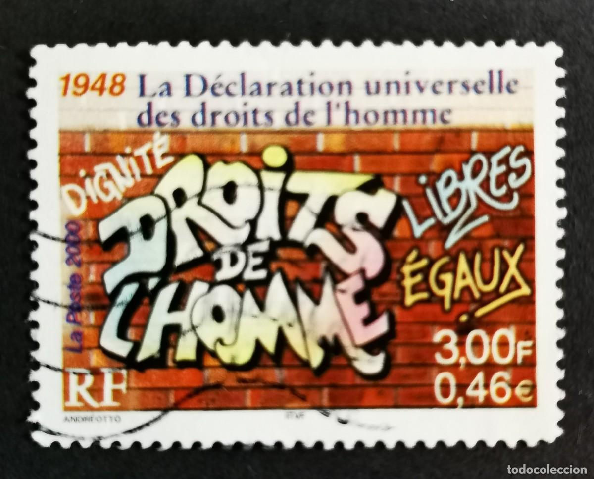 Sellos: Sello Francia 2000, 1948 La Declaraci&oacute;n Universal de los Derechos Humanos, 3,00 F Michel: 3495