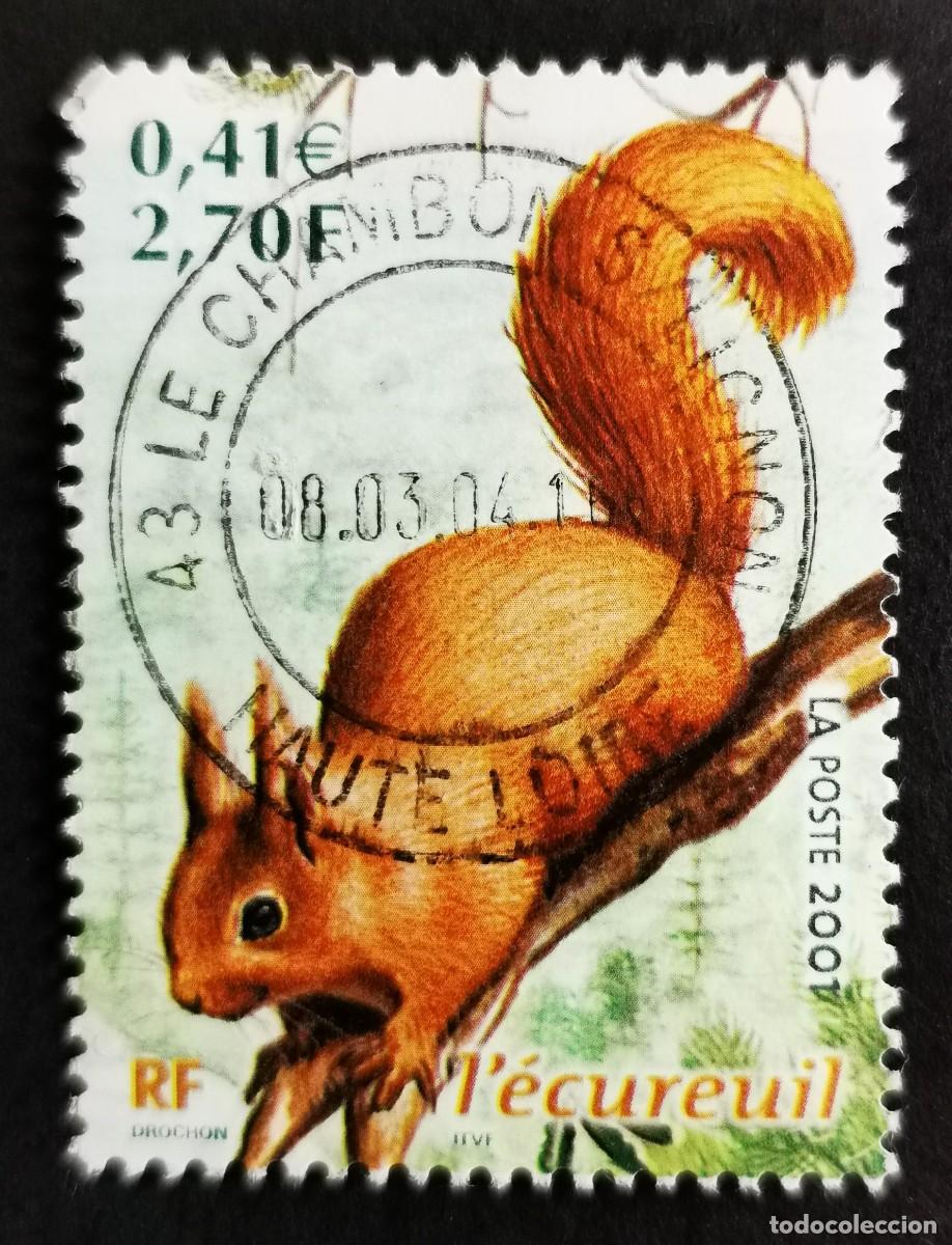Sellos: Sello Francia 2001, Ardilla roja euroasi&aacute;tica (Sciurus vulgaris), 2,70 F Michel: FR 3521