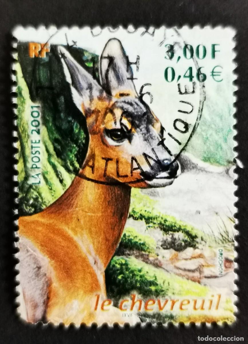 Sellos: Sello Francia 2001, Corzo occidental (Capreolus capreolus), 3,00 F Michel: FR 3522