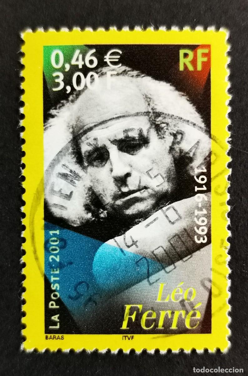 Sellos: Sello Francia 2001, Cantantes L&eacute;o Ferr&eacute; (1916-1993), 3,00 F Michel: FR 3531