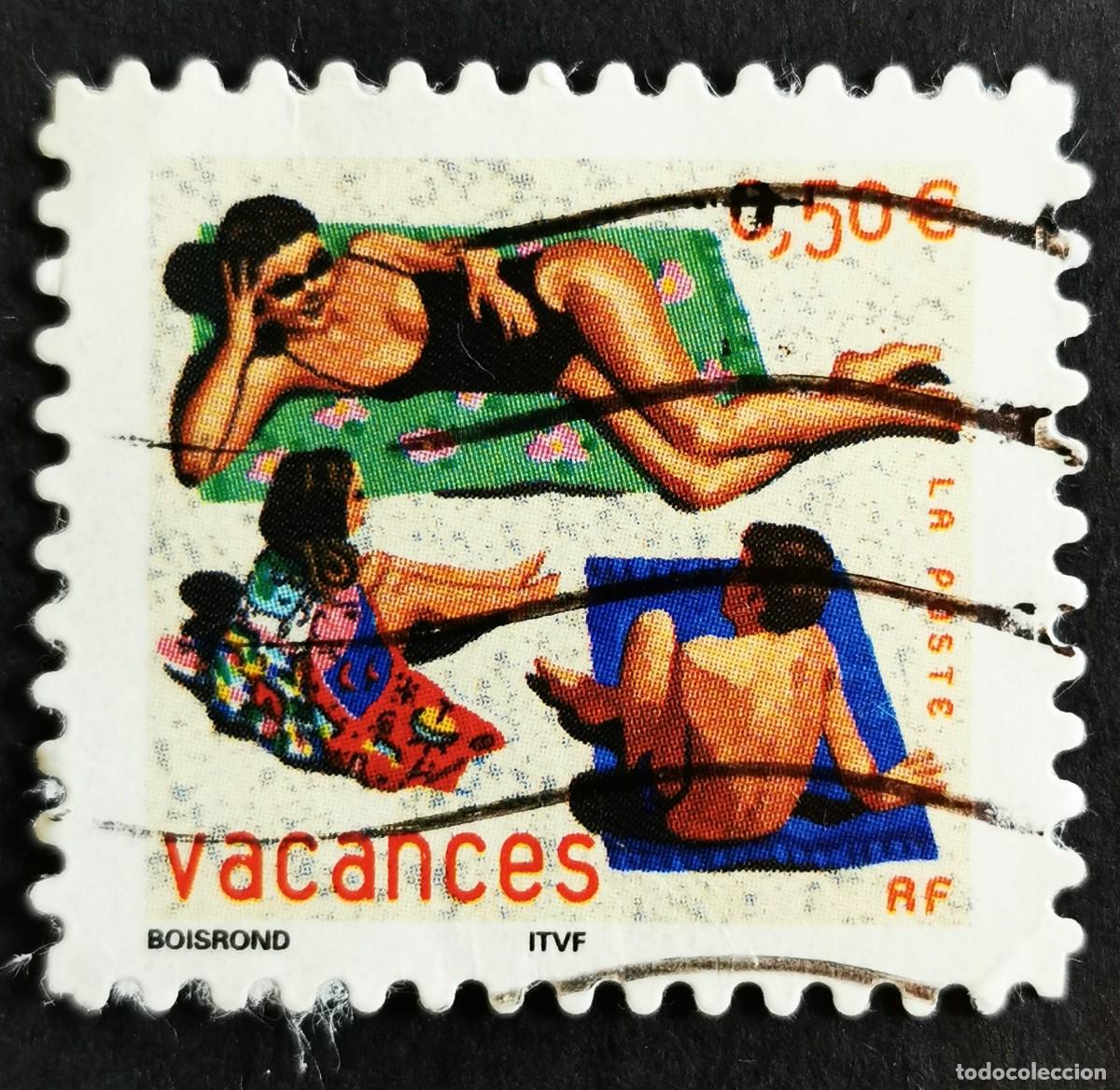 Sellos: Sello Francia 2003, Mujer y ni&ntilde;os tomando el sol, 0,50 &euro; Michel: FR 3718