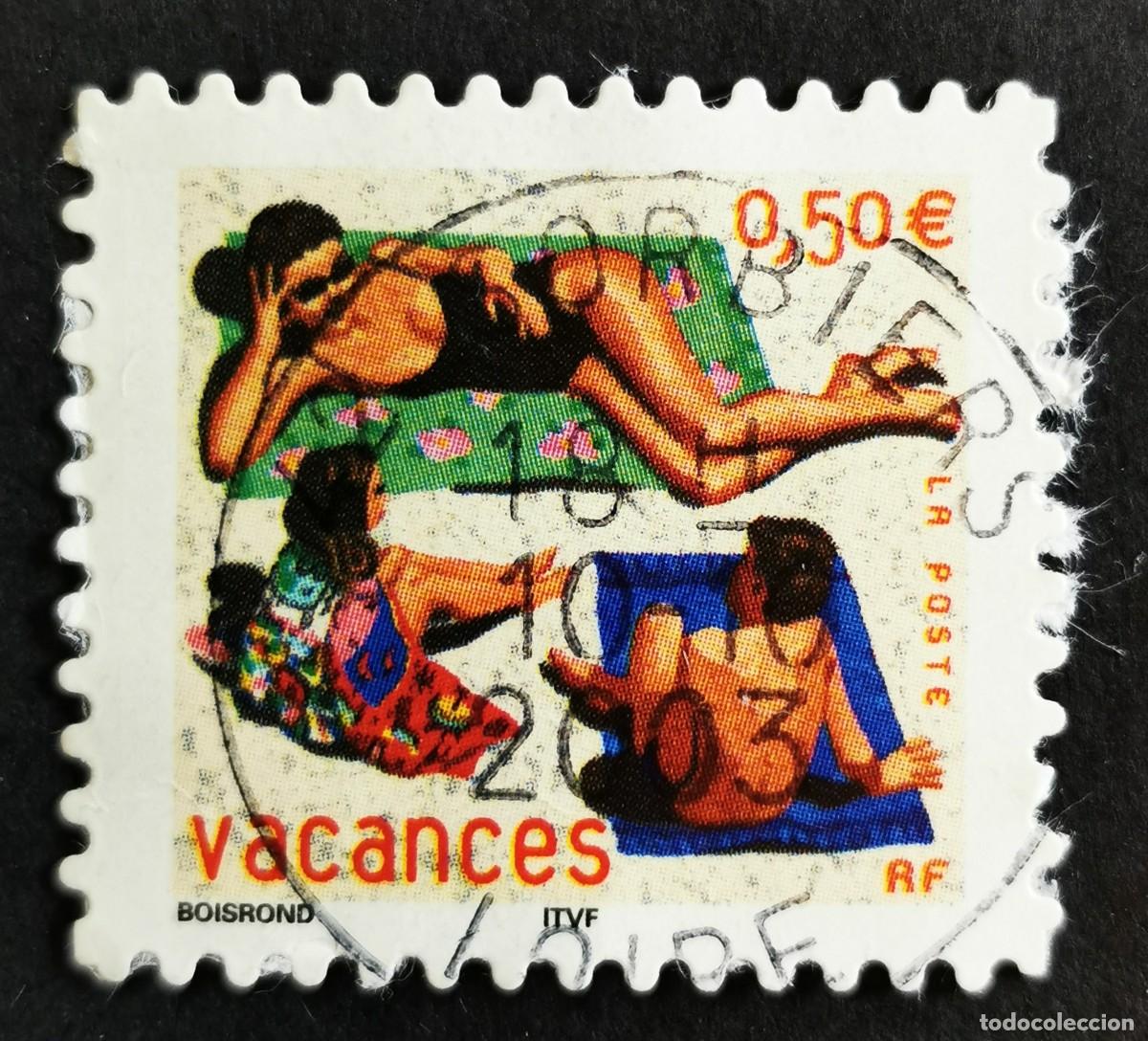 Sellos: Sello Francia 2003, Mujer y ni&ntilde;os tomando el sol, 0,50 &euro; Michel: FR 3718