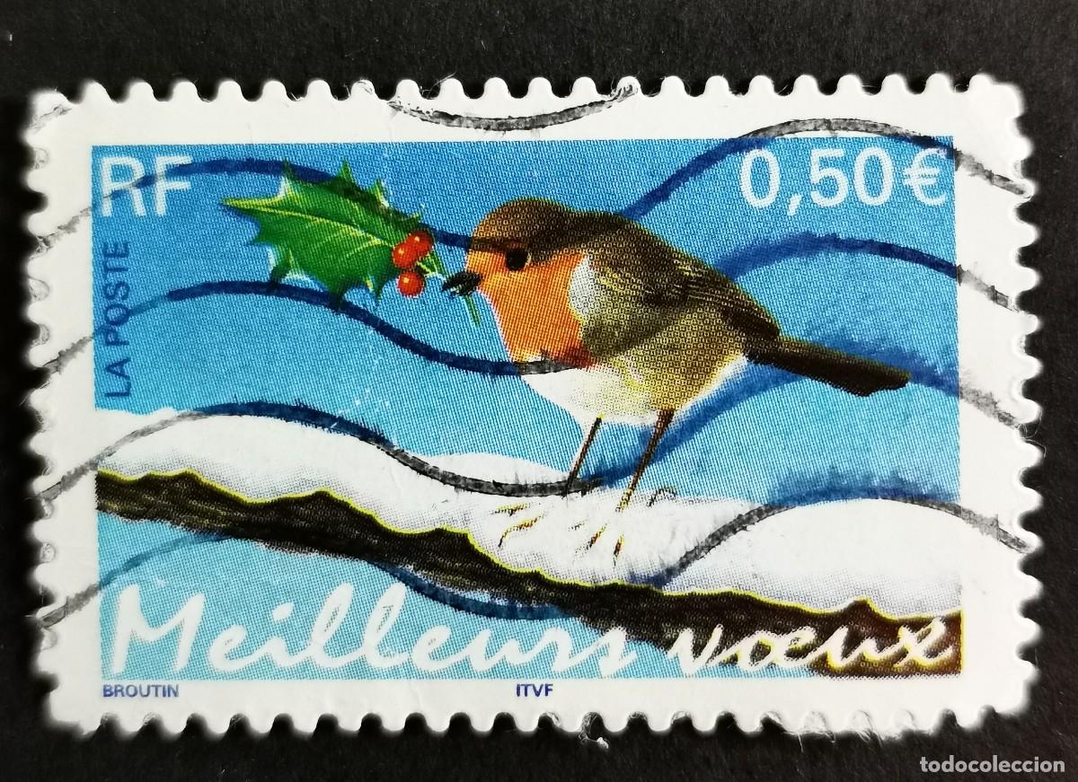 Sellos: Sello Francia 2003, Petirrojo europeo (Erithacus rubecula), 0,50 &euro; Michel: FR 3763IIx