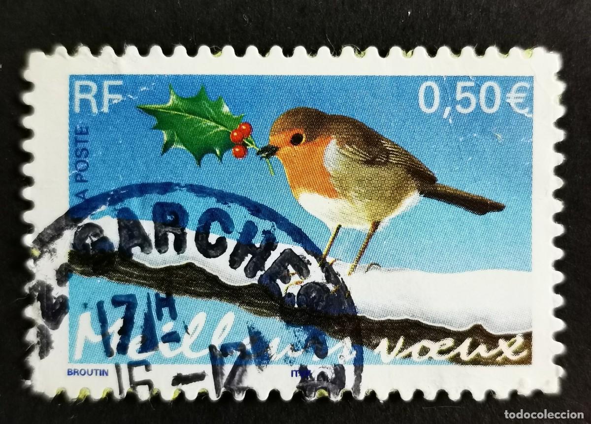 Sellos: Sello Francia 2003, Petirrojo europeo (Erithacus rubecula), 0,50 &euro; Michel: FR 3763IIx