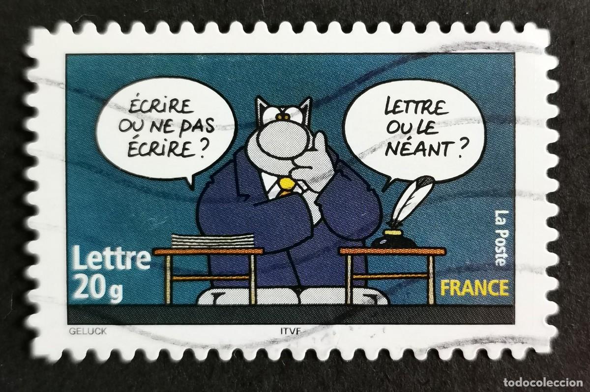 Sellos: Sello Francia 2005, El gato de Geluk: &iquest;Escribir o no escribir?, Sin valor facial Michel: FR 3991