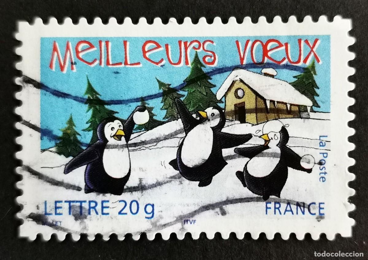 Sellos: Sello Francia 2005, Los mejores deseos, ping&uuml;inos, Sin valor facial Michel: FR 4015I