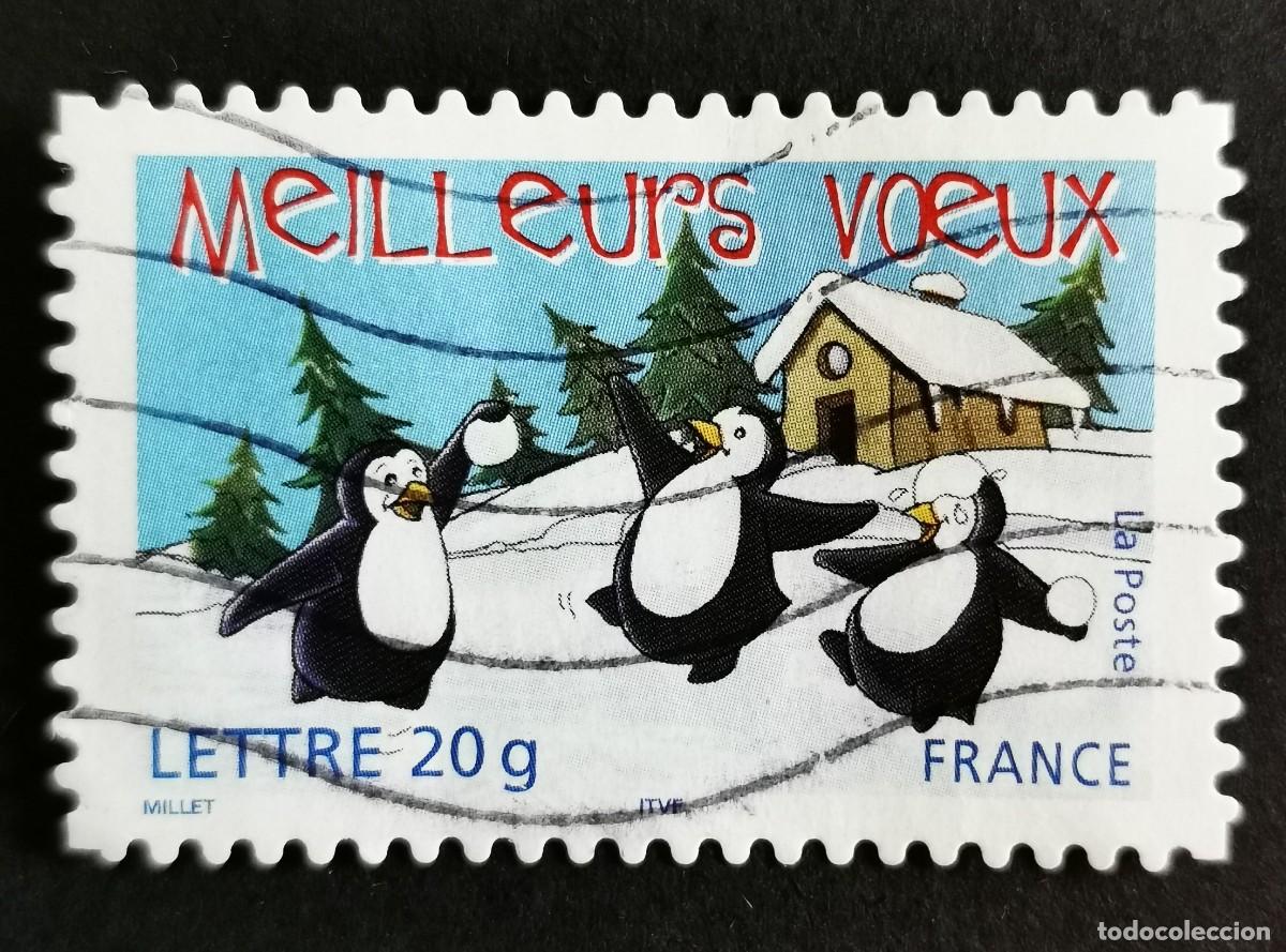 Sellos: Sello Francia 2005, Los mejores deseos, ping&uuml;inos, Sin valor facial Michel: FR 4015I