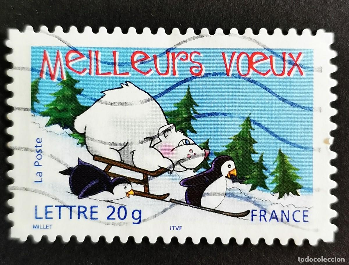 Sellos: Sello Francia 2005, Mis mejores deseos, Oso en un trineo, Sin valor facial Michel: FR 4016I