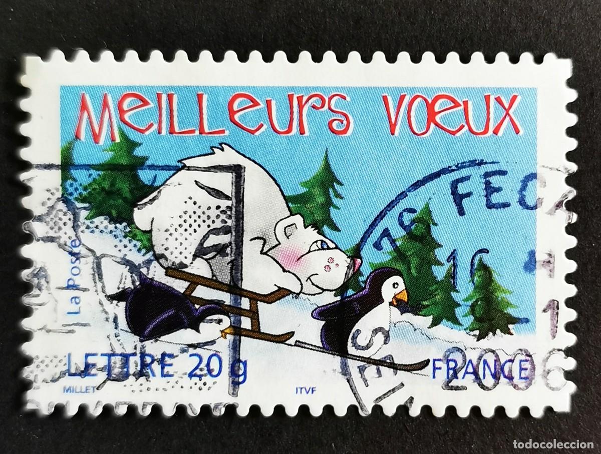 Sellos: Sello Francia 2005, Mis mejores deseos, Oso en un trineo, Sin valor facial Michel: FR 4016I