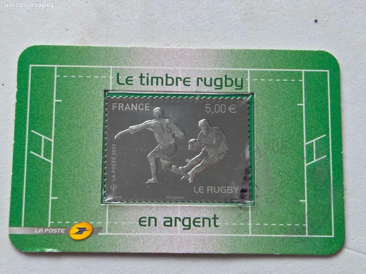 Sellos: PLATA PURA - SELLO FRANCIA 2011 RUGBY FACIAL 5&euro; - NUEVO CON BLISTER