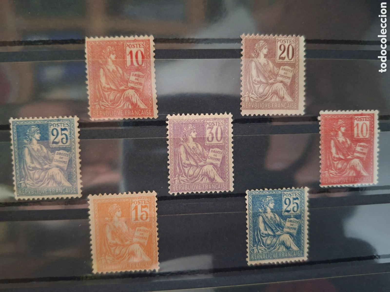 Sellos: FRANCIA. IVERT 112/118 NUEVOS CON SE&Ntilde;AL DE CHARNELA.