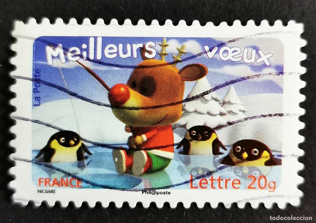 Sellos: Sello Francia 2006, Pesca de renos y ping&uuml;inos ba&ntilde;&aacute;ndose, Carta 20g Michel: FR 4179I