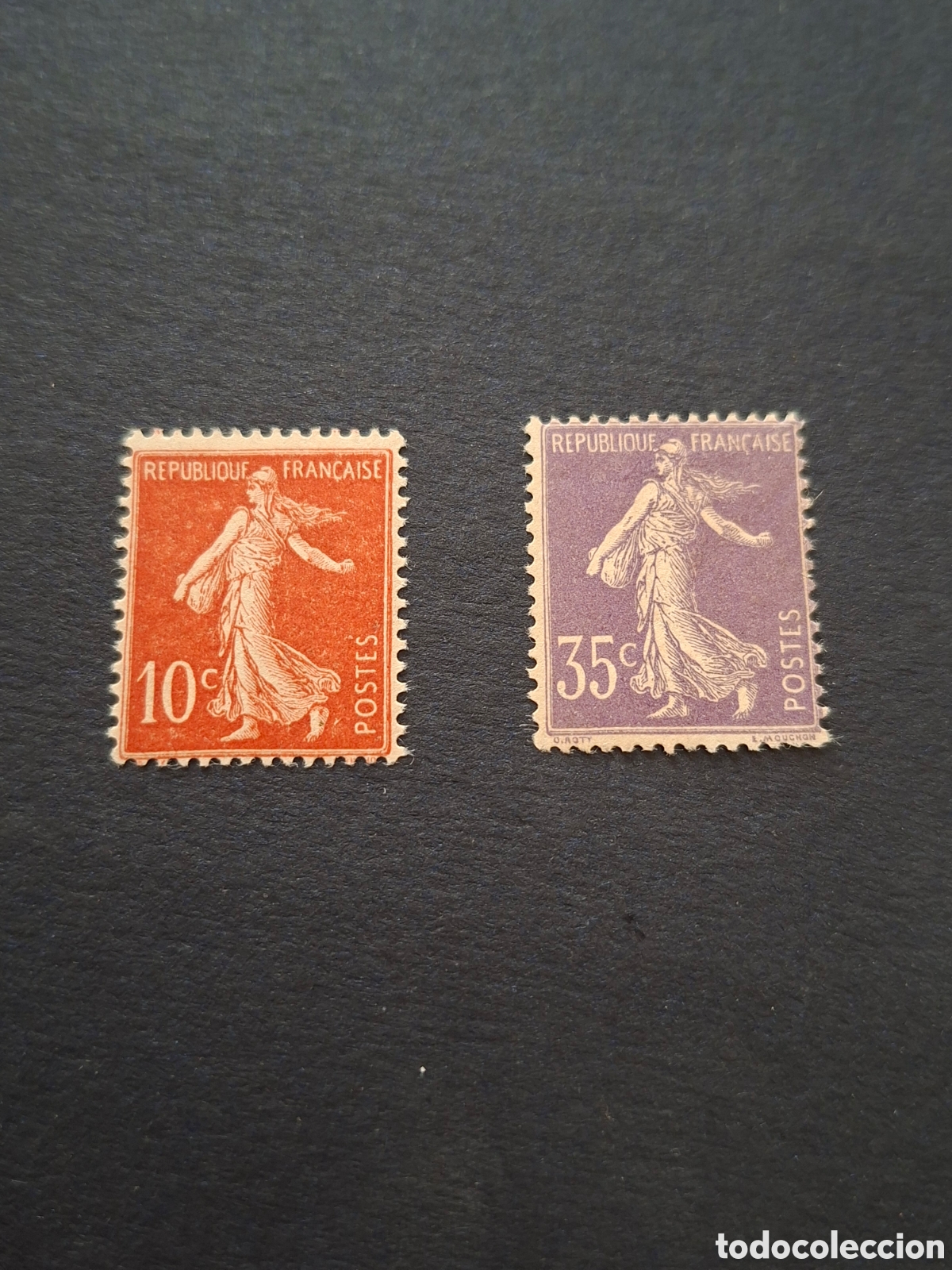 Sellos: FRANCIA. YVERT 135/136 NUEVOS CON SE&Ntilde;AL DE CHARNELA.