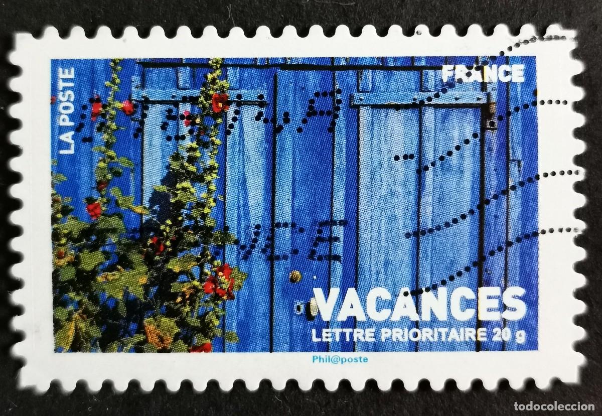 Sellos: Sello Francia 2007, Puerta azul y rosas, Sin Valor Facial Michel: FR 4247