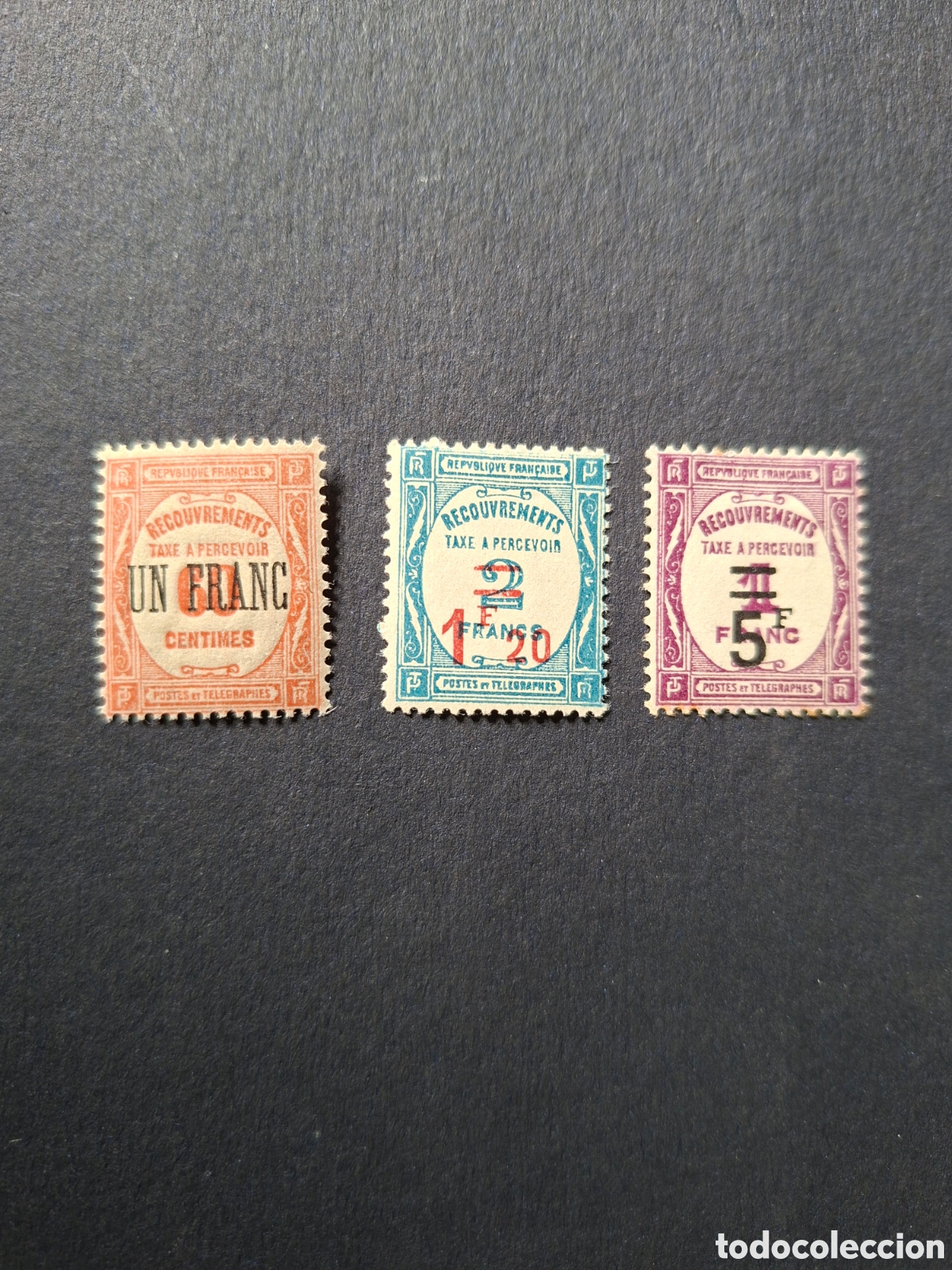 Sellos: FRANCIA. YVERT TAXA 63/65 NUEVOS, CON Y SIN CHARNELA. VER FOTOS.