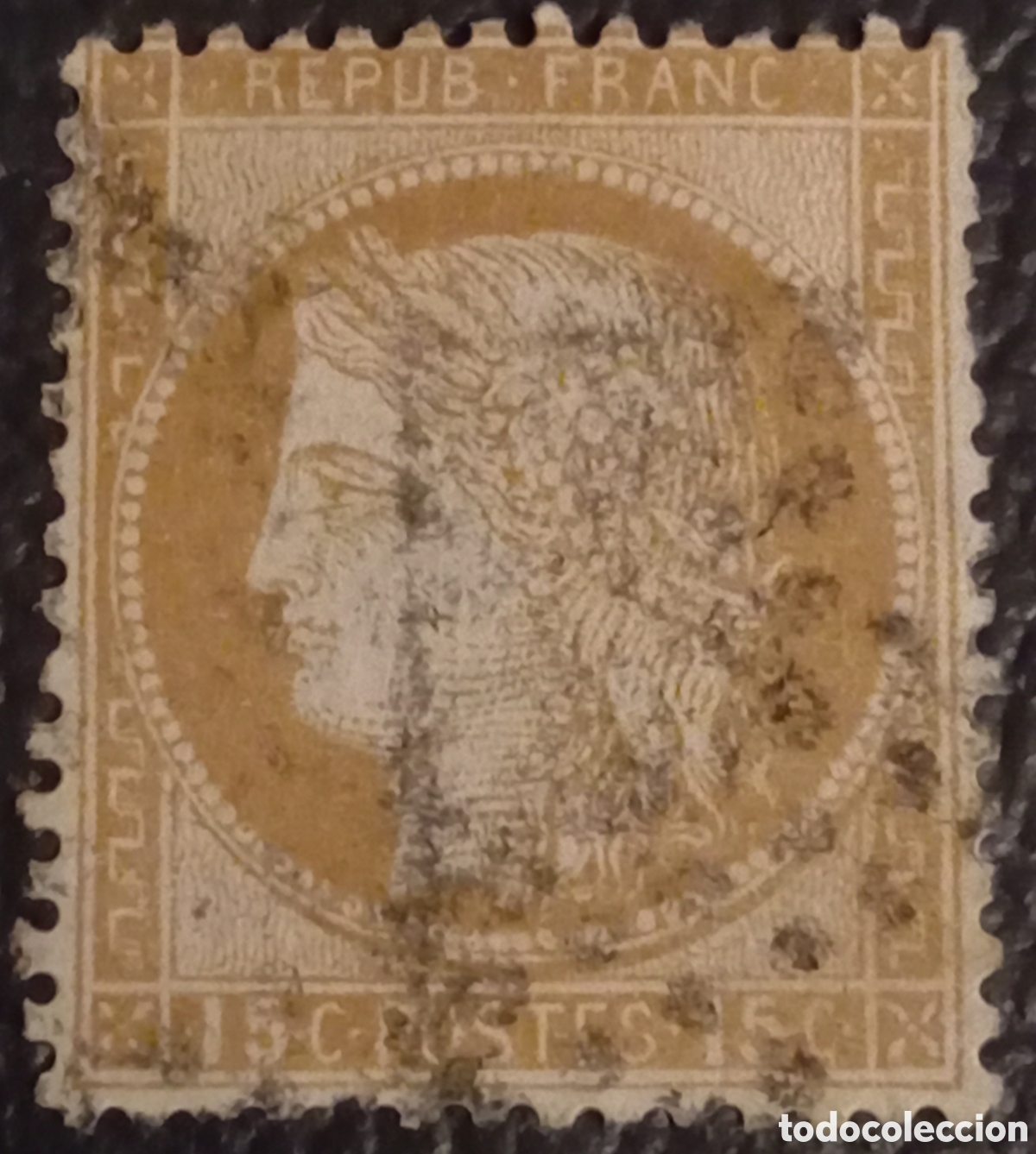 Sellos: Sello Francia A&ntilde;o 1873 Ceres 15c Bistre Usado - Cat&aacute;logo Yvert N&ordm; 55