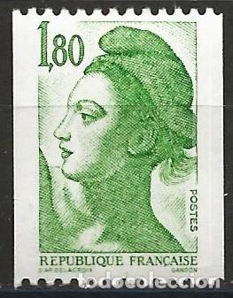 Sellos: Francia 1985 - Mi 2509C - YT 2378b - Marianne de Delacroix - MNH** ( b = con N&deg; Rojo )