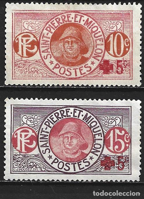 Sellos: SAN PEDRO Y MIQUELON COLONIA FRANCESA YVERT NUM. 105/106 SERIE COMPLETA NUEVA SIN GOMA