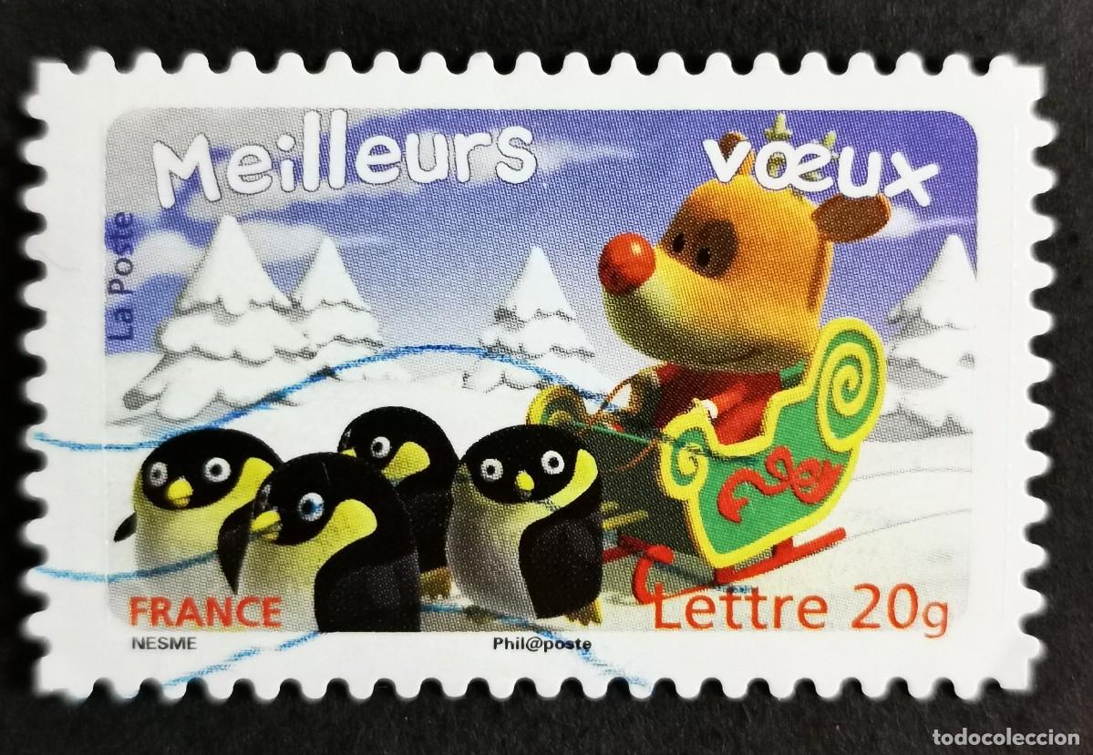 Sellos: Sello Francia 2006, Ping&uuml;inos y renos en trineos, Carta 20g Michel: FR 4178I