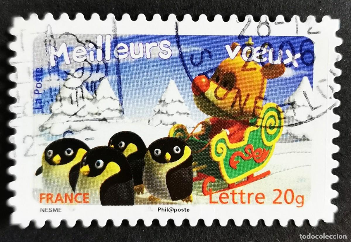 Sellos: Sello Francia 2006, Ping&uuml;inos y renos en trineos, Carta 20g Michel: FR 4178I