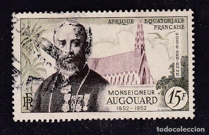 Sellos: colonies fran&ccedil;aises Afrique Equatoriale AEF PA n&deg; 56 monseigneur Augouard oblit&eacute;r&eacute;